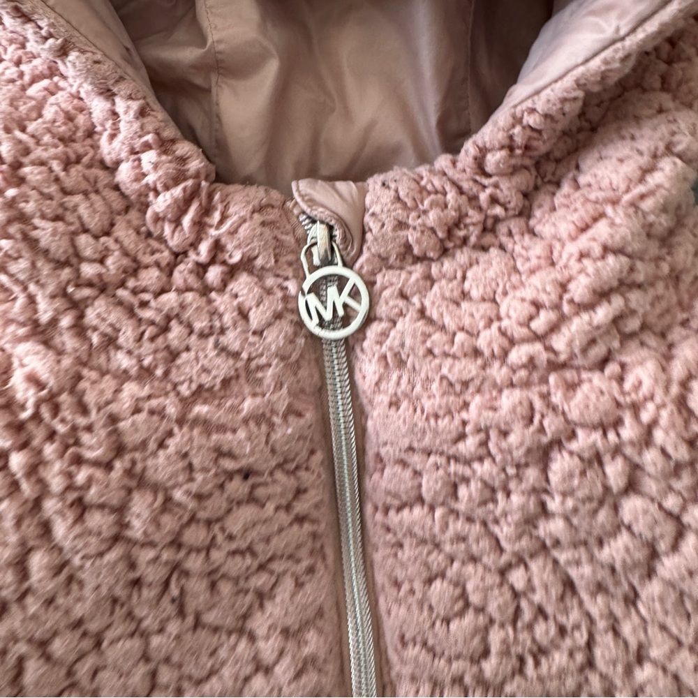 MICHAEL by Michael Kors Girls Pink Puffer Hooded Coat Size 10-12y - Picture 2 of 5